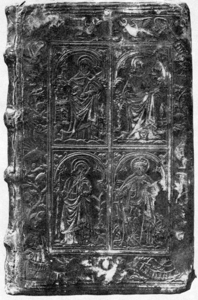 Plik:Figuralna dekoracja na późnogotyckiej oprawie plakietowej, Francja, ok. 1520, fot. wg Goldschmidt 1967, t. 2.jpg