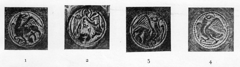 Plik:Ewangelistów symbole, oprawa romańska, Francja, XII w., repr. wg Komornicki 1925, tabl. XXVI.jpg