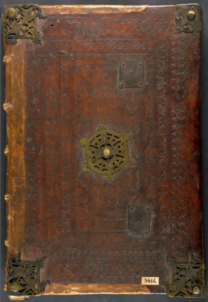 Plik:Chorałowych ksiąg oprawy, fantast. motywy, Psalterium matutinum, Polska, 2 poł. XV w., BCzart, MNK, POLONA2.jpg