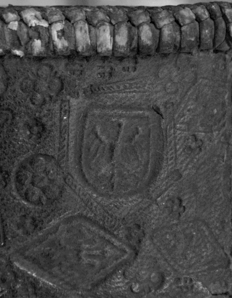 Plik:Orzeł, Motyw Orła w herbie jak element dekoracji grzbietu oprawy krakowskiej, lata 60.70 XV w., BJ,.jpg